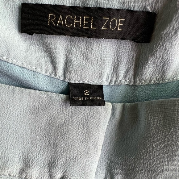 Rachel Zoe 100% Silk Light Blue Wide Leg Pants - Picture 13 of 16